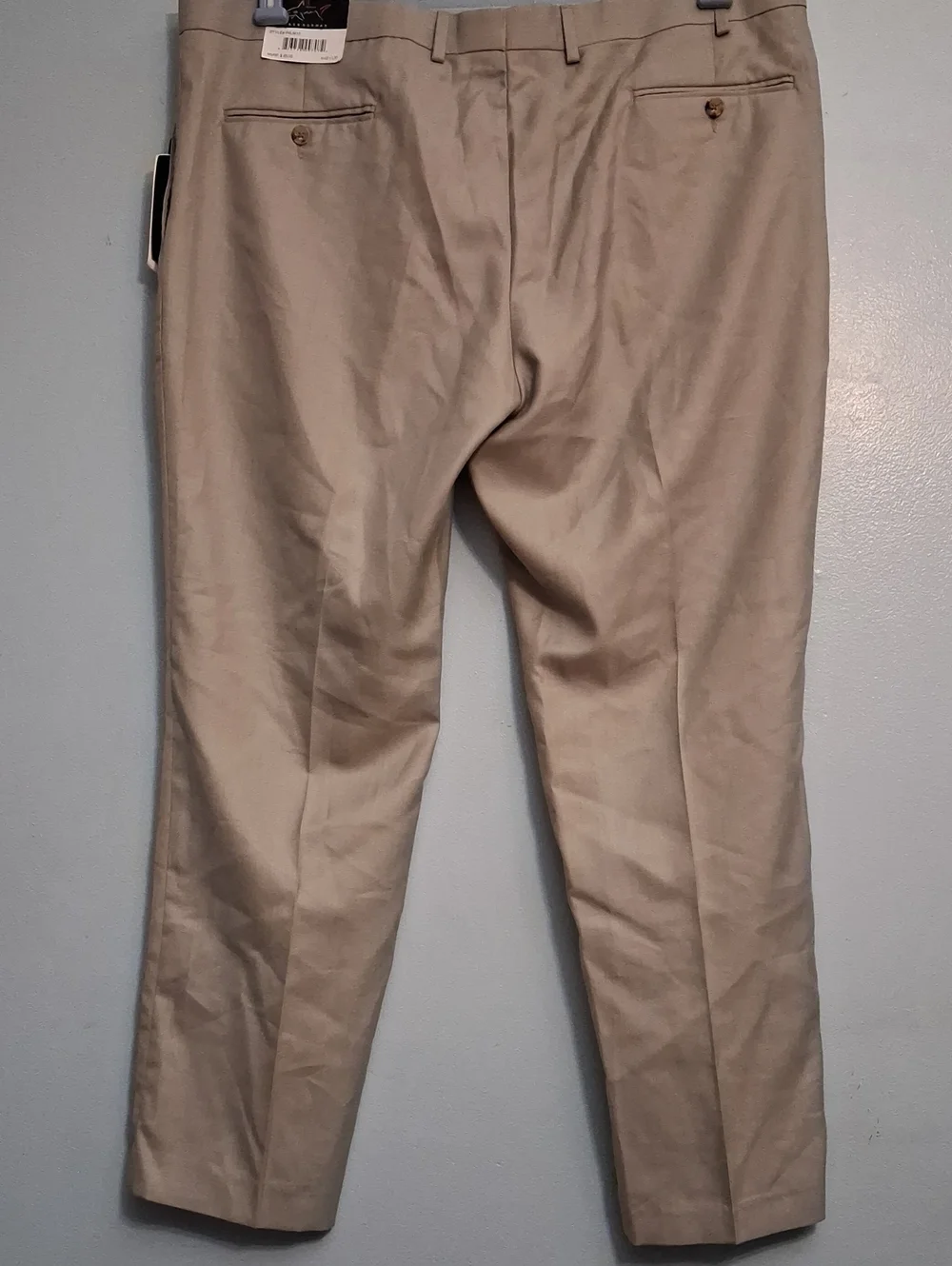 Greg Norman Size W42×L30 Men's Performance Tan Khaki Slim-fit Dress Pants.